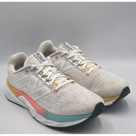 New Balance Shoes - New Balance FuelCell Propel v5 Womens 9.5 White Cyber Jade Running Shoes WFCPRLC